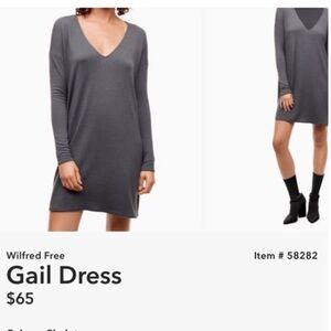 Wilfred Free Gail Mini Dress Chalet Gray Ribbed Long Sleeve XXS
